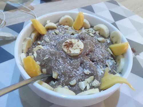 Banana ice-cream bowl - heaven at Om Burger in Koh Phangan