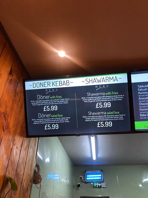 Menu at Vegan Munch in Birmingham