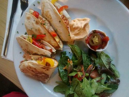 Jun 2016 - Bloody mary jackfruit quesadillas with cheeze and peppers at Stereo in Glasgow