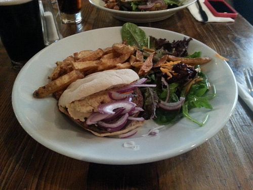 Chickpea burger at Stereo in Glasgow