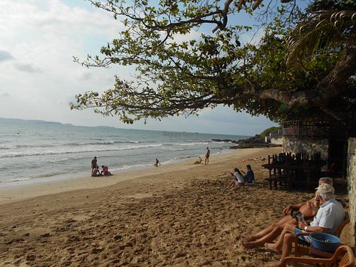 Beach below the restaurant - bring  bathing suit at Cabbages & Condoms in Pattaya