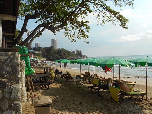 Beach below the restaurant - bring  bathing suit at Cabbages & Condoms in Pattaya