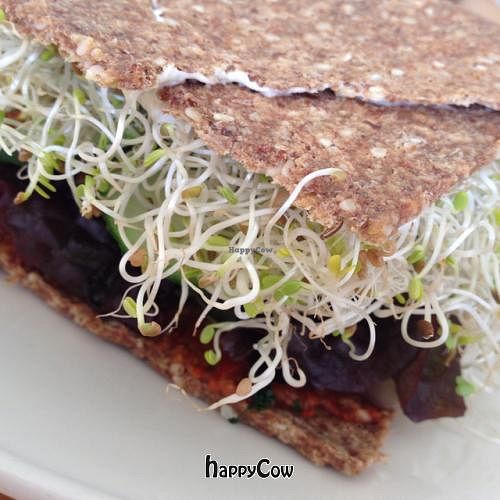 veggie burger at Cafe Bliss in Victoria