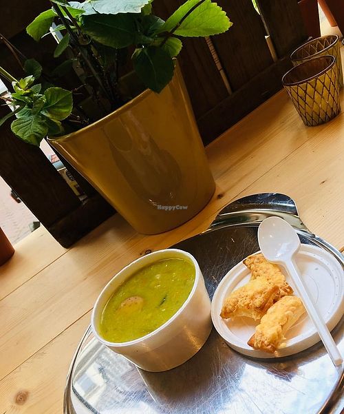 vegan soup and dippers at Het Colofon in Arnhem