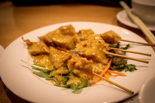 satay "chicken" at Tian Ci Vegan in Darlington