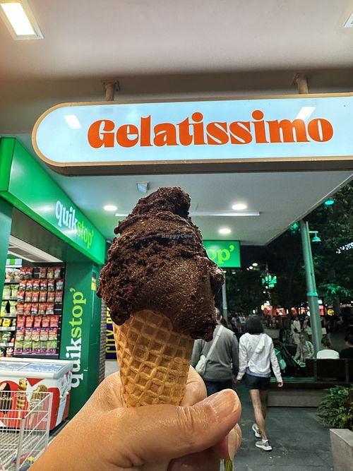 Vegan sugar free dark chocolate   at Gelatissimo in Surfers Paradise