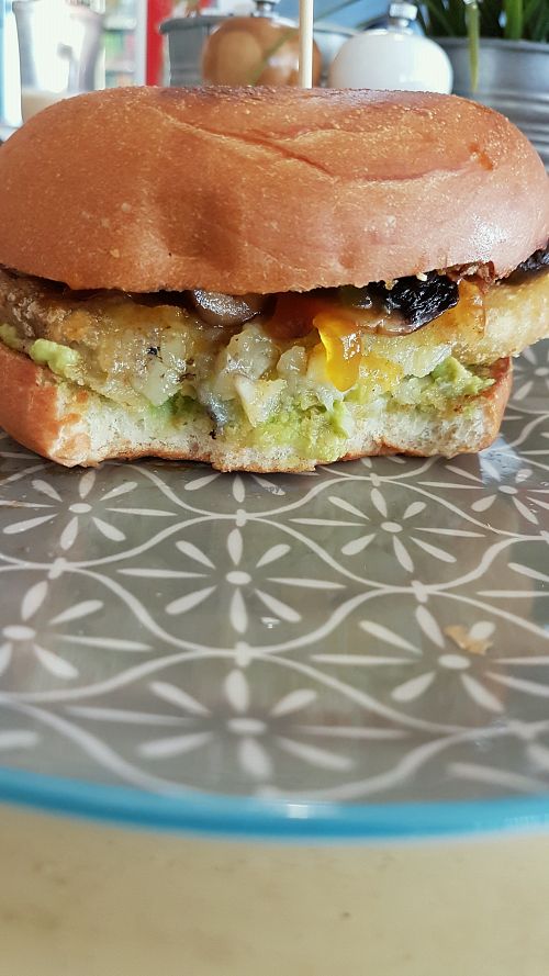 Vegan brekkie bun...mmmmm 😋 at Cafe for Ewe in Brinkworth