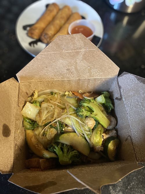 Pan Fried Vegetable Chow Fun (Hu Tieu xao)  at Golden Lotus Vegan Restaurant in Oakland