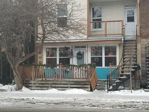 Devanture et terrasse at Ô Village in Quebec