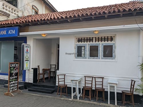Outside seating at Cafe 82 in Galle