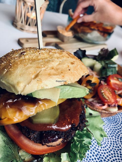 Black bean burger at Neighbours Kitchen in Almere