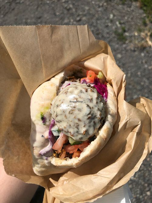 Falafel with tahini sauce at Island Pita - Food Truck in Kailua
