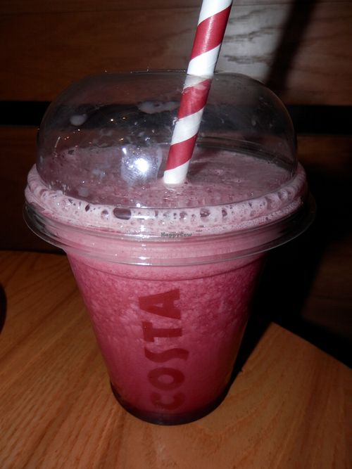 Red summer berries fruit cooler at Costa Coffee in Hunstanton