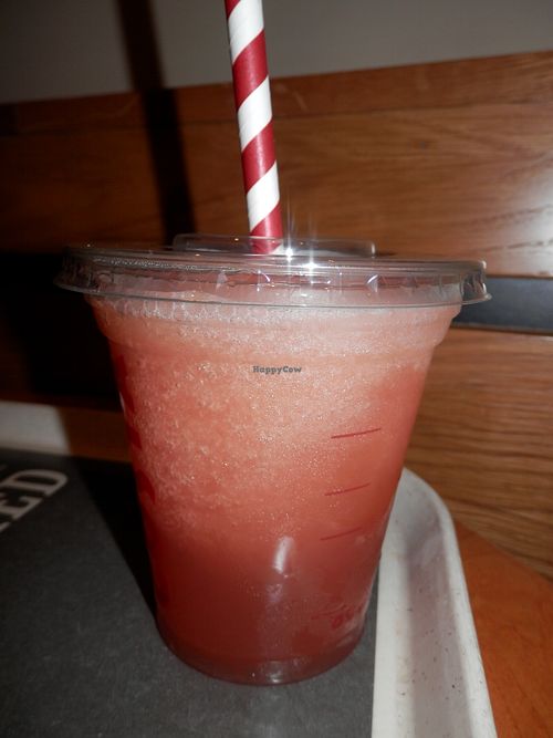Coconut and watermelon fruit cooler at Costa Coffee in Hunstanton
