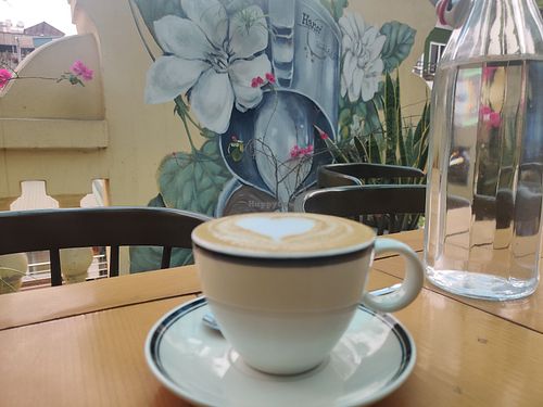 Soy flat white at Hanoi Coffee Station in Hanoi