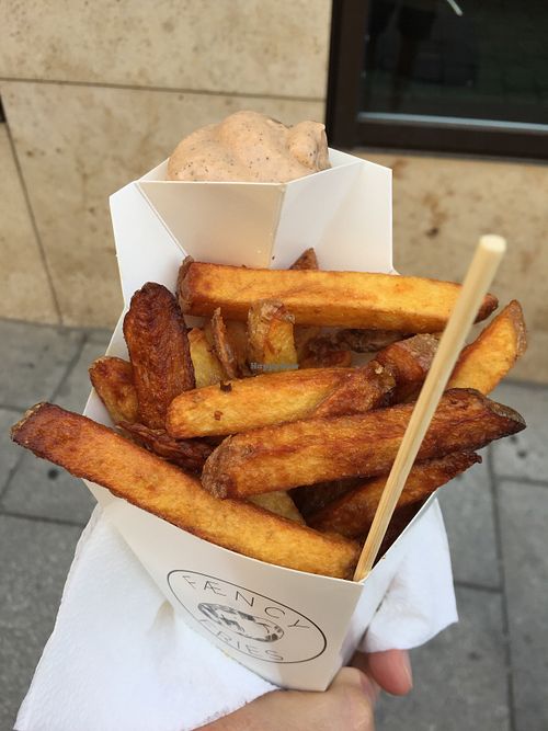 Fries and sauce  at FÆNCY FRIES in Brno