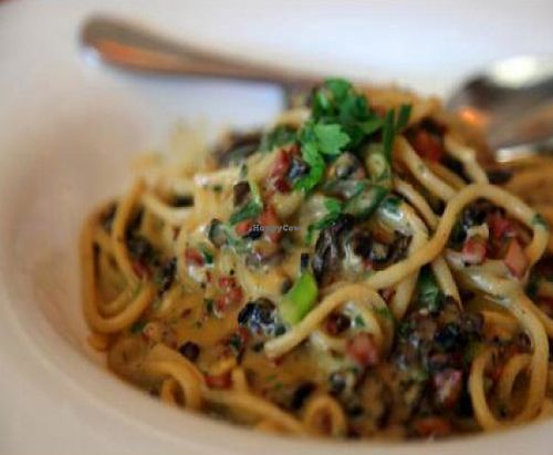 Vegan Pasta Carbonara Special - photo by MR MEANER at Hugo's - West Hollywood in West Hollywood