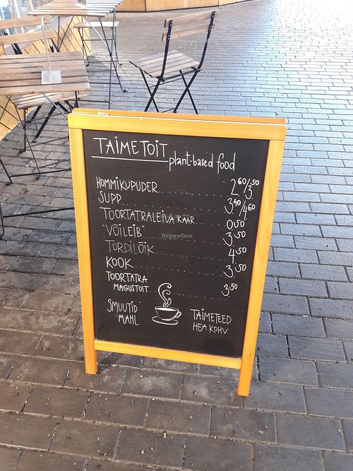 Menu outside VegB12 at VegB12 in Tallinn