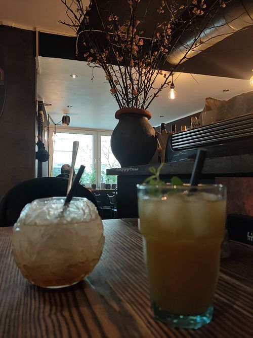 Salted calamansi lime drink (left), iced tea (both home-made) at 1980 - Cafe and Banh Mi in Cologne