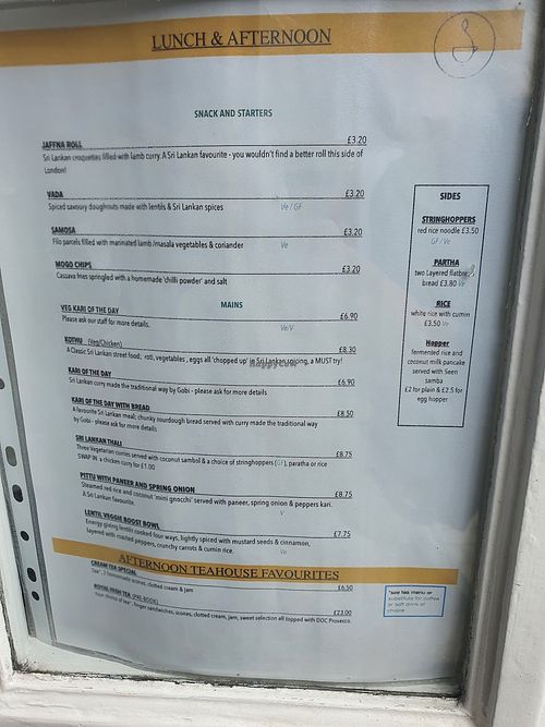 Menu at Pekoe Mellow Tea House in West London