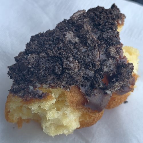 Piece of vegan Oreo donut at Alien Donuts in Scottsdale