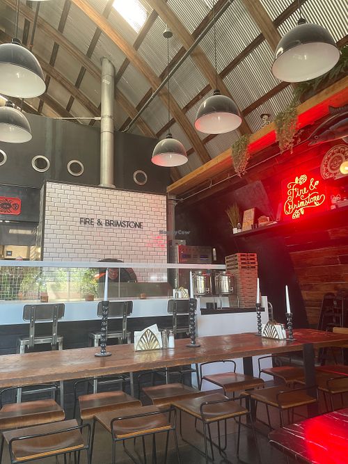 Inside in a renovated barn at a wineryy  at Fire & Brimstone in Gilbert