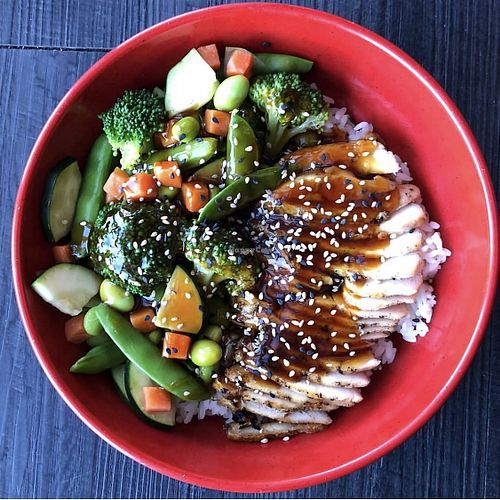 Build-your-own bowl with veggies at Tokyo Joe's in Mckinney