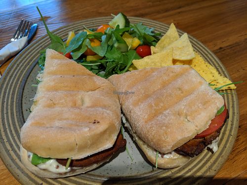 vegan steak sandwich at Plantarium Cafe in Stratford-upon-avon