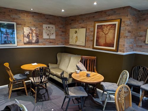 interior upstairs at Plantarium Cafe in Stratford-upon-avon