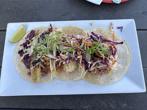 Avocado tacos   at SeaQuake Brewing in Crescent City