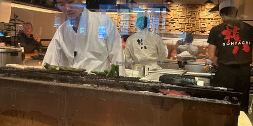 One grill for meat and veggies..  at Gonpachi - Asakusa Azumabashi in Tokyo