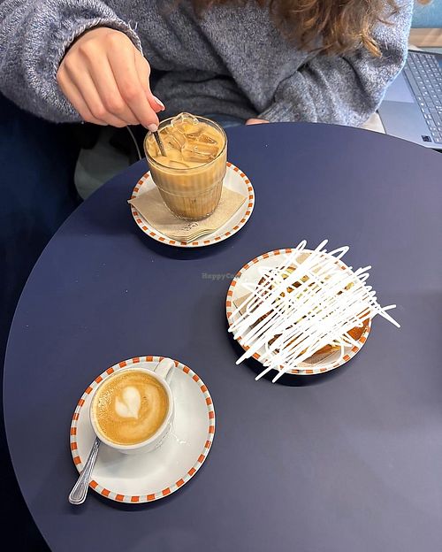 iced decaf oat latte & an oat espresso macchiato   at Cafezal in Milan
