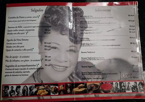 Menu at Ella Cafe in Recife