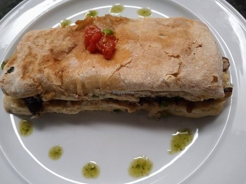 Ella Fitzgerald, a toasted humous and mushroom ciabatta at Ella Cafe in Recife