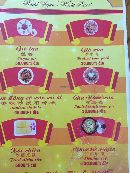 Menu at Thien Phuc in Ha Giang