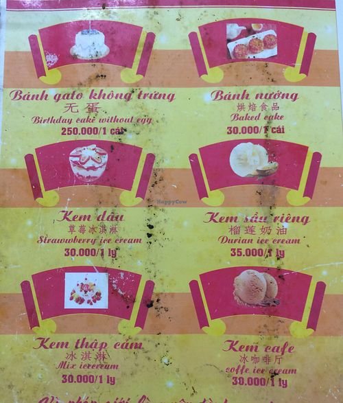 Menu at Thien Phuc in Ha Giang