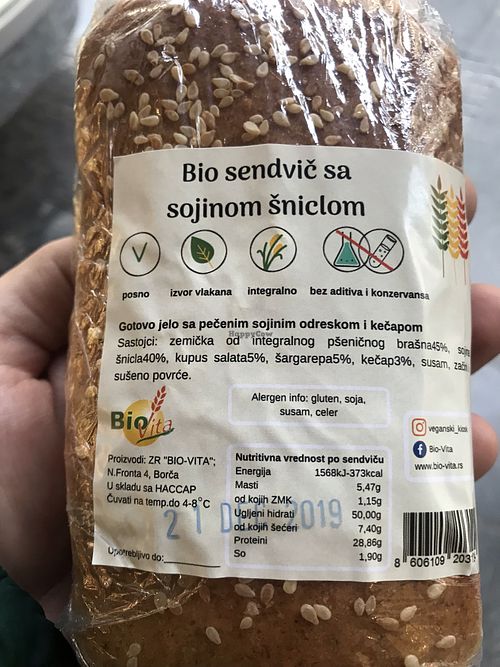 Seitan sandwich!  at Veganski Kiosk in Belgrade