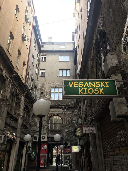 Here it is! Down the passage from the main, pedestrianised street  at Veganski Kiosk in Belgrade