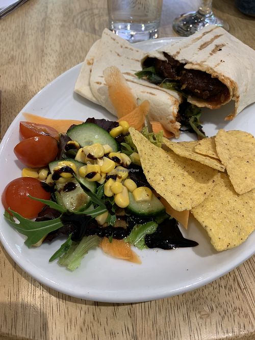 Falafel, greens & spicy tomato chutney  at Cafe Liaison in Tavistock