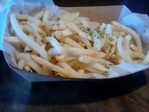 Truffle fries at Wisdom's Vegan Bakery & Cafe in Spring