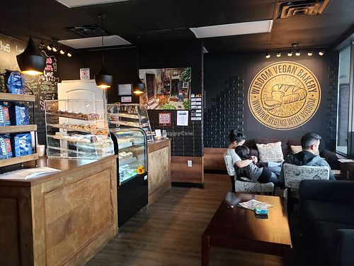Inside at Wisdom's Vegan Bakery & Cafe in Spring