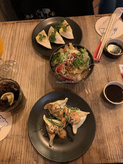 Tofu & spinach dumplings, ugly noodles (vegan & gf)   at Ugly Dumpling in London