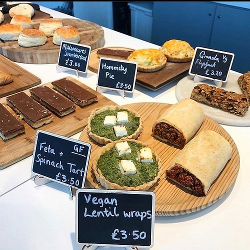 various sweet and savouries at The Exchange Cafe in Penzance