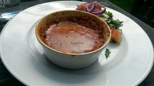 Vegan lasagne at The Beacon Hotel in Whitley Bay