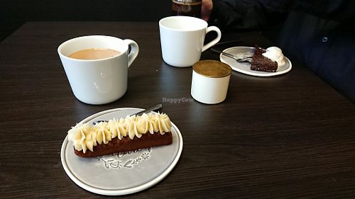 Carrot cake and mud cake at Green Praline in Farsta
