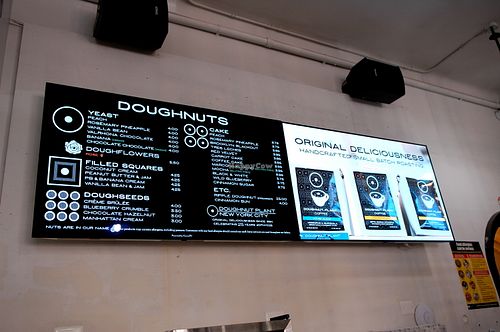 inside the cafe. has a few vegan doughnuts. the vegan doughnuts are not gluten free as well. at Doughnut Plant - Hotel Chelsea in New York City