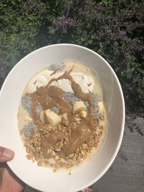 banana cream pie bowl!!  at Juice Amour in Burlington