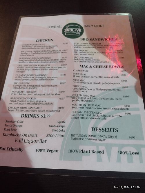  at Evolve Modern Vegan Kitchen in Daytona Beach