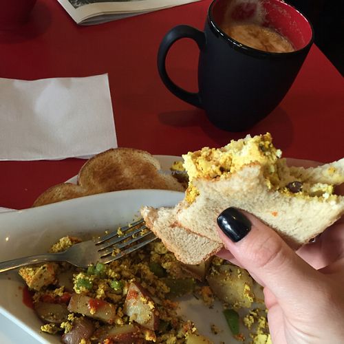 tofu scramble at Coco's Cafe - temporarily closed in Jasper