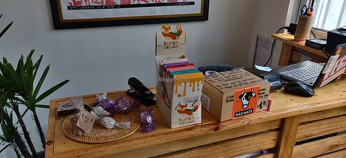 Products at register at Urbã Cozinha Vegana in Sao Paulo